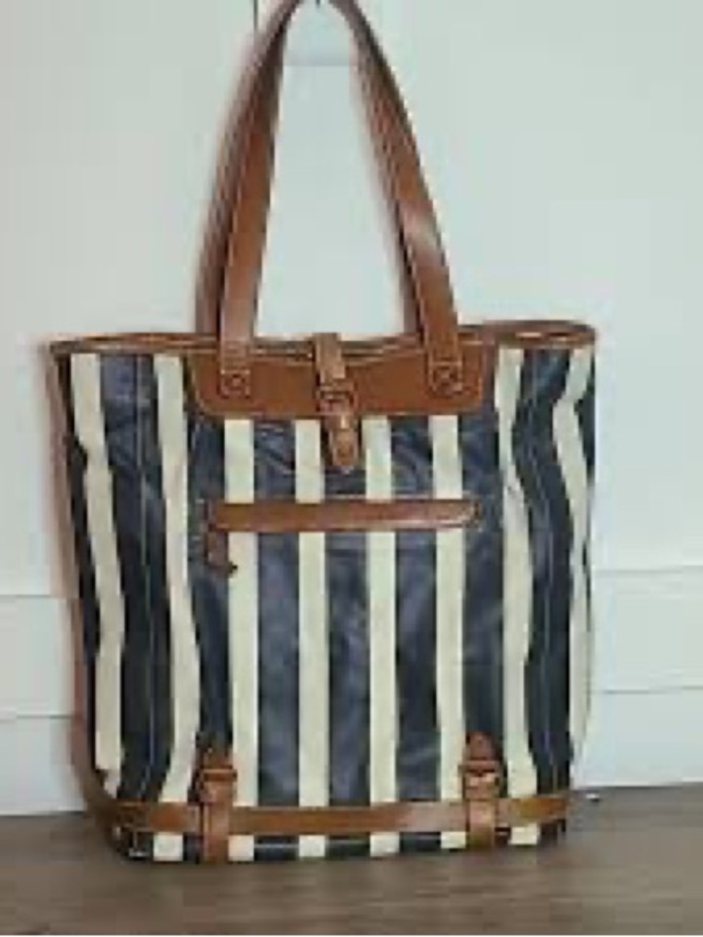 Holding Horses Leather Striped Tote